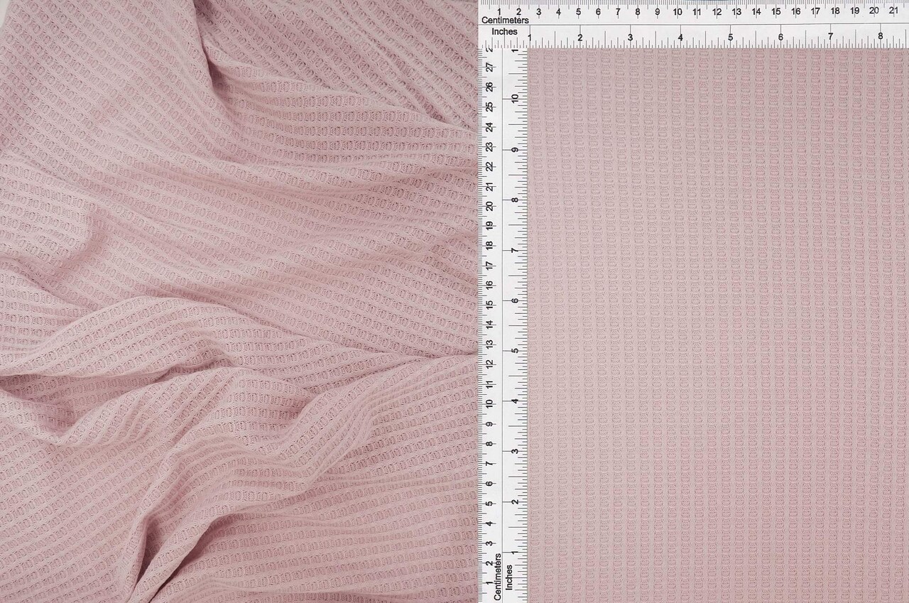 1 Yard Waffle Solid Knit Fabric 58/60″ Wide Polyester Rayon Spandex Blend